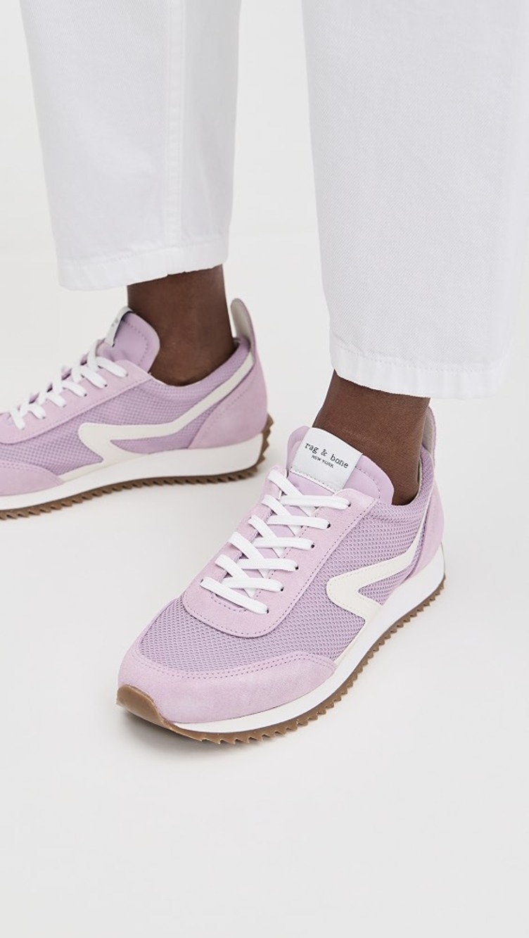 rag & bone Retro Runner Sneakers Mauve Mist (Lavender) Size 5, 35